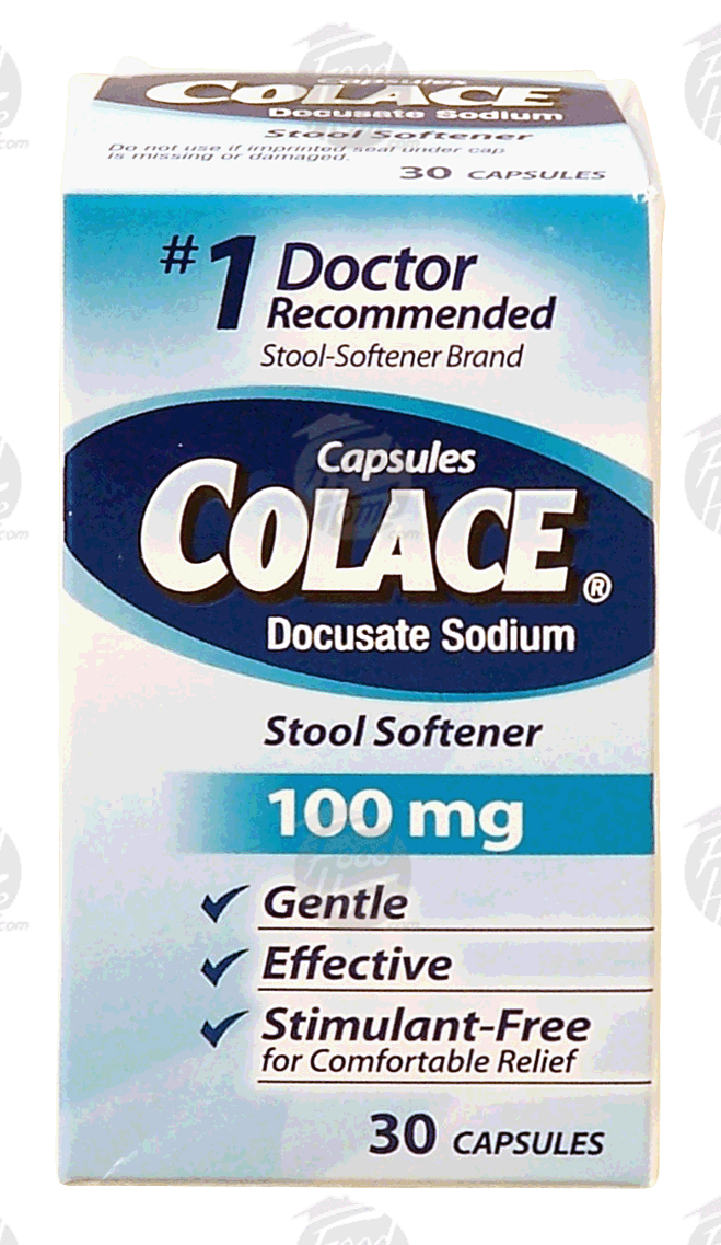 Colace  docusate sodium stool softener, 100 mg each, capsules Full-Size Picture